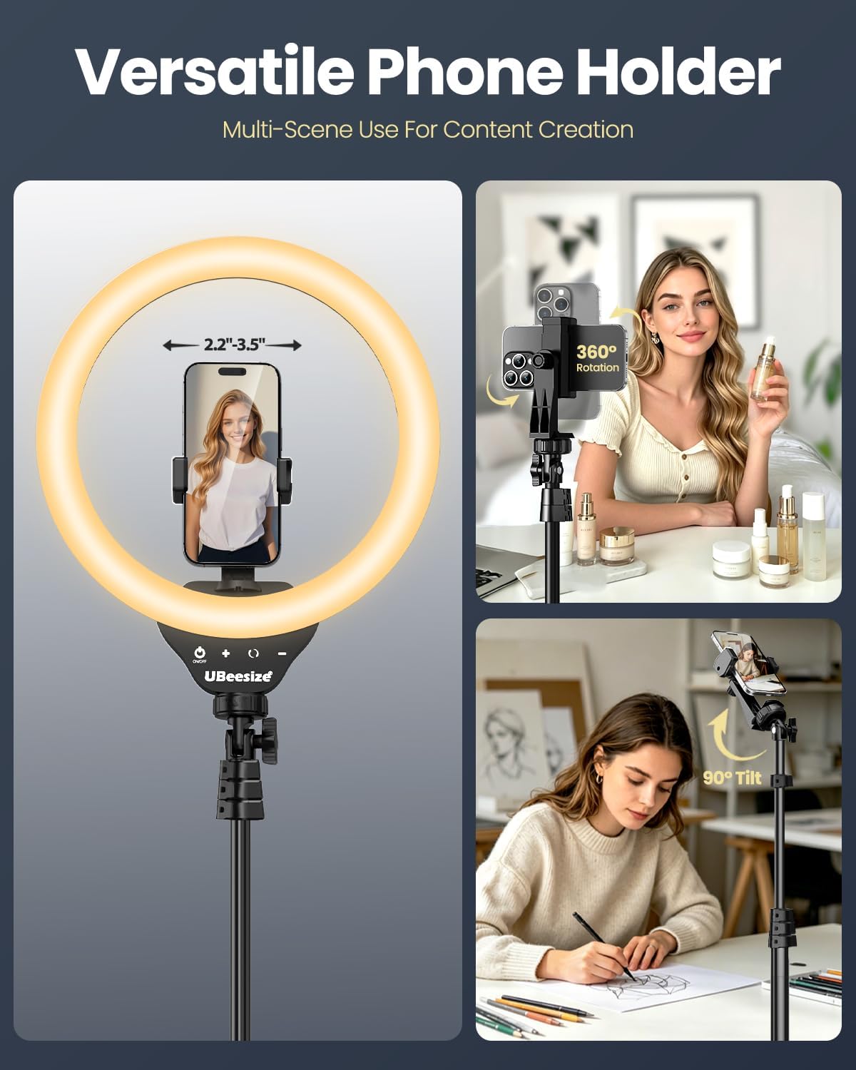 UBeesize 12'' LED Ring Light